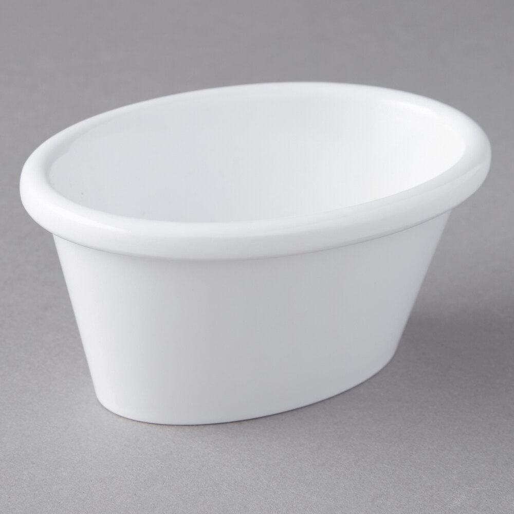 Carlisle S31402 4 oz. White Melamine Oval Ramekin - 48/Case