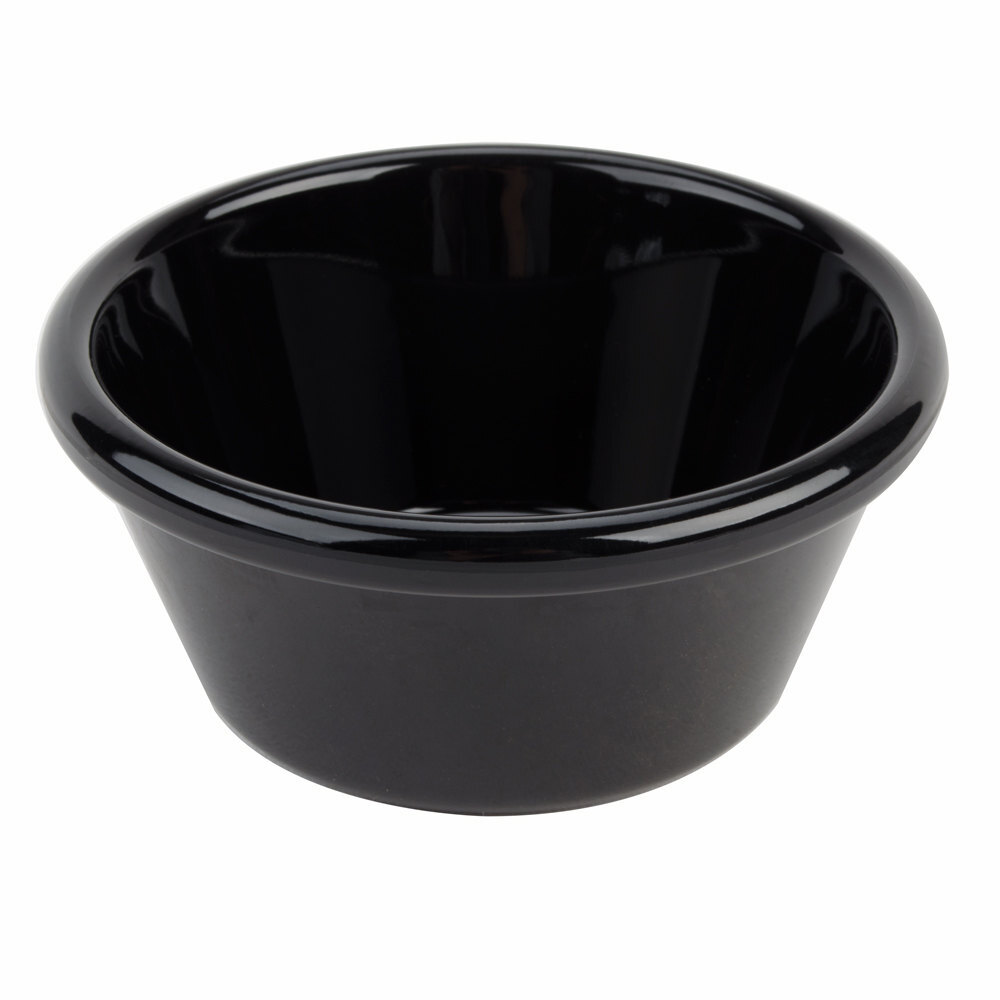 Carlisle 4312603 Black 6 oz. Smooth Plastic Ramekin - 48/Case