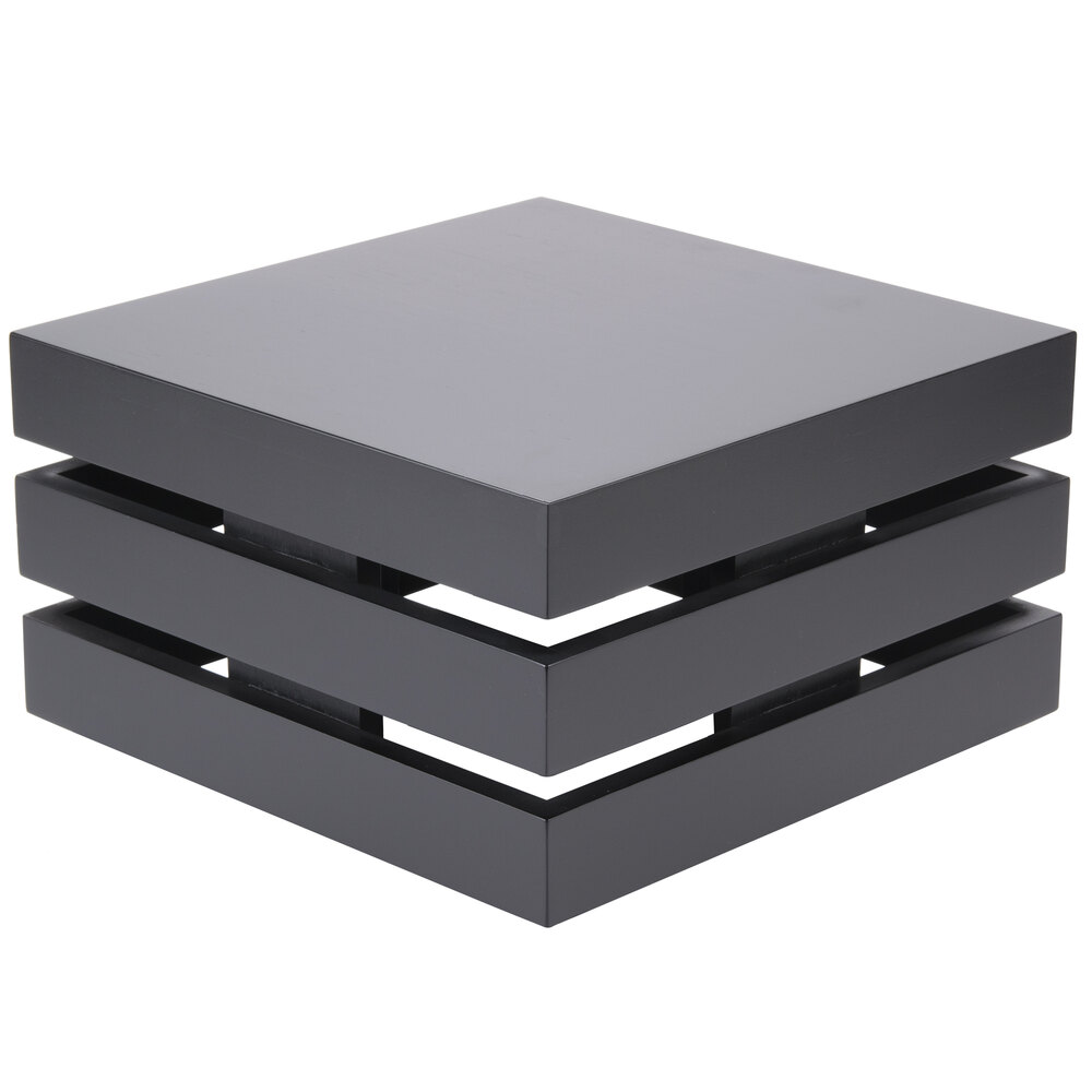 Cal-Mil 3332-7-96 Midnight Bamboo Black Square Crate Riser - 12" x 12" x 7"