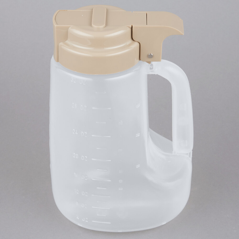 Tablecraft PP32BE Option 32 oz. Dispenser Jar with Beige Top