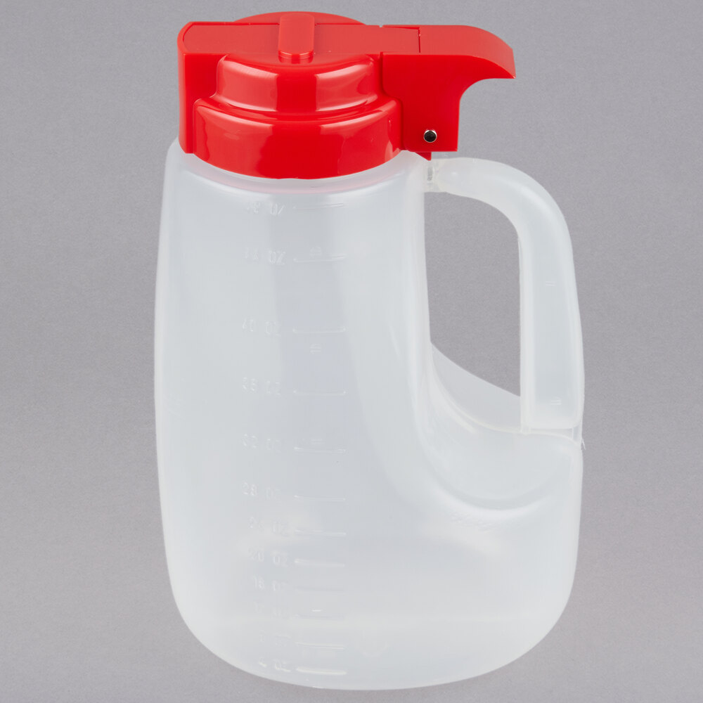 Tablecraft PP48R Option 48 oz. Dispenser Jar with Red Top