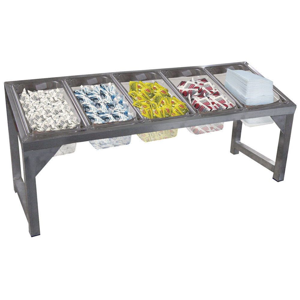 Advance Tabco CDR-5 5 Compartment Stainless Steel Condiment Holder
