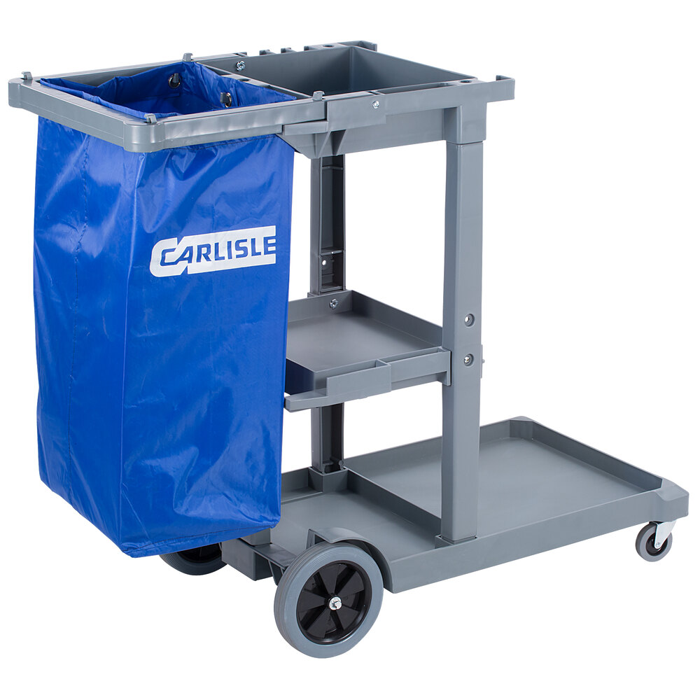 Carlisle JC1945S23 Gray Short Platform Janitorial Cart