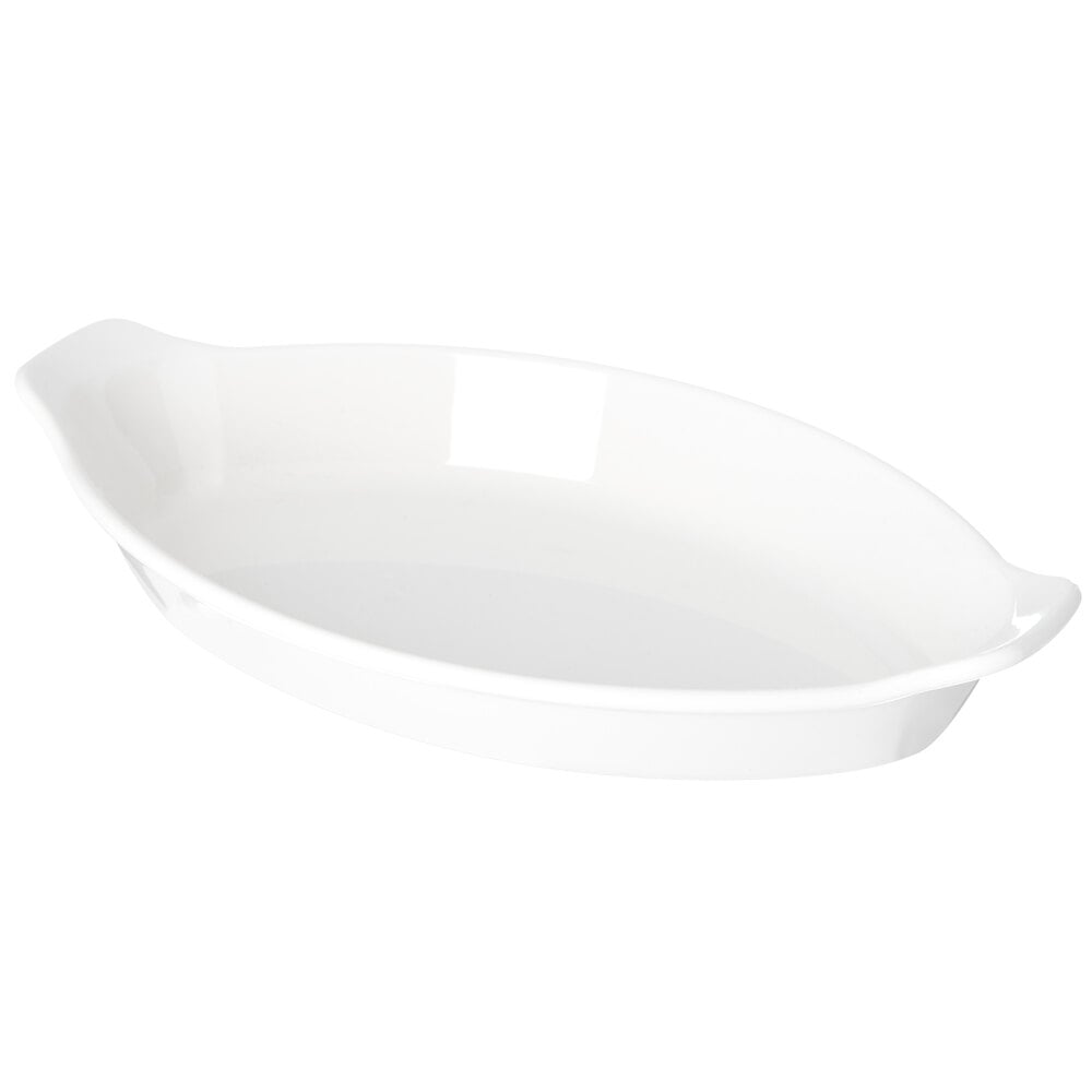 Carlisle 740502 White 8 oz. Polycarbonate Oval Casserole Dish - 24/Case
