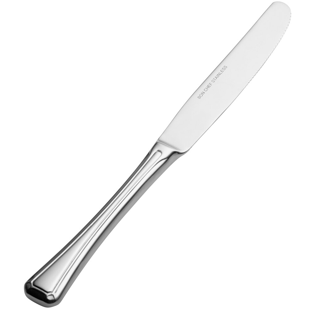 Bon Chef S509 Prism 9 3/16" 13/0 Stainless Steel Extra Heavy Hollow Handle Dinner Knife - 12/Case