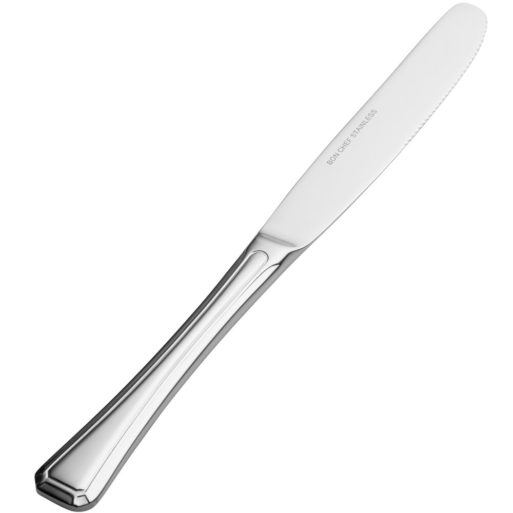 Bon Chef S514 Prism 9 5/8" 13/0 Stainless Steel Extra Heavy European Size Hollow Handle Dinner Knife - 12/Case