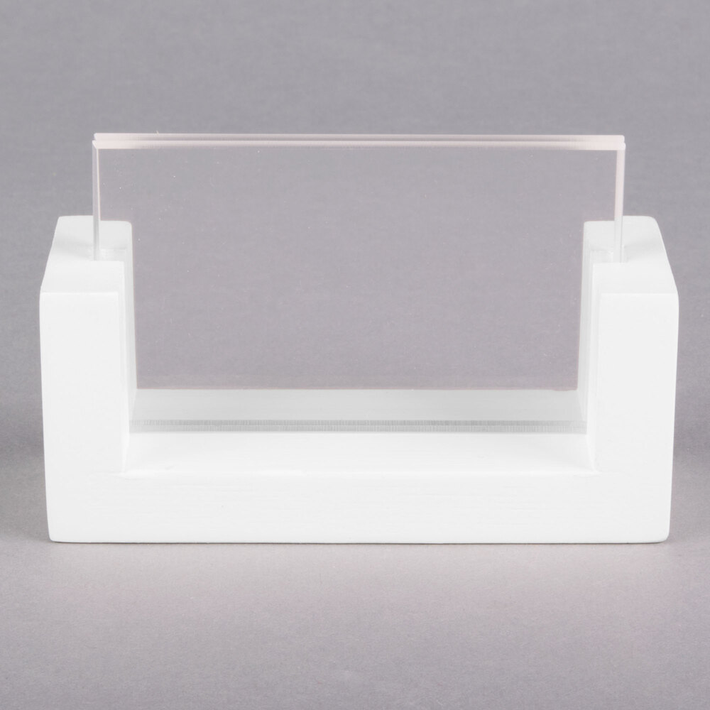 Cal-Mil 1510-32-15 White U-Frame Tabletop Card Holder - 3 1/2" x 1" x 2"