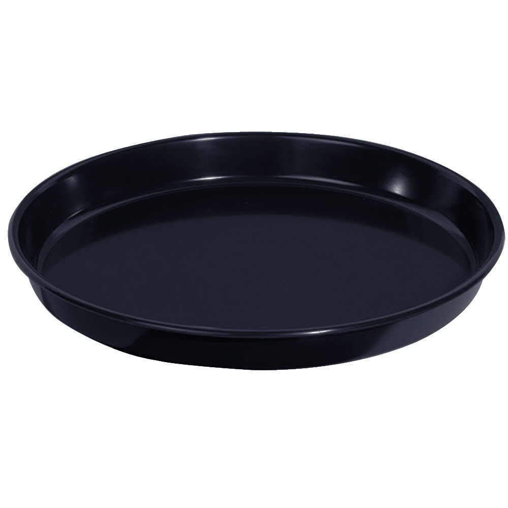 GET ST-13-BK 13" Black Melamine Round Serving Tray - 12/Case