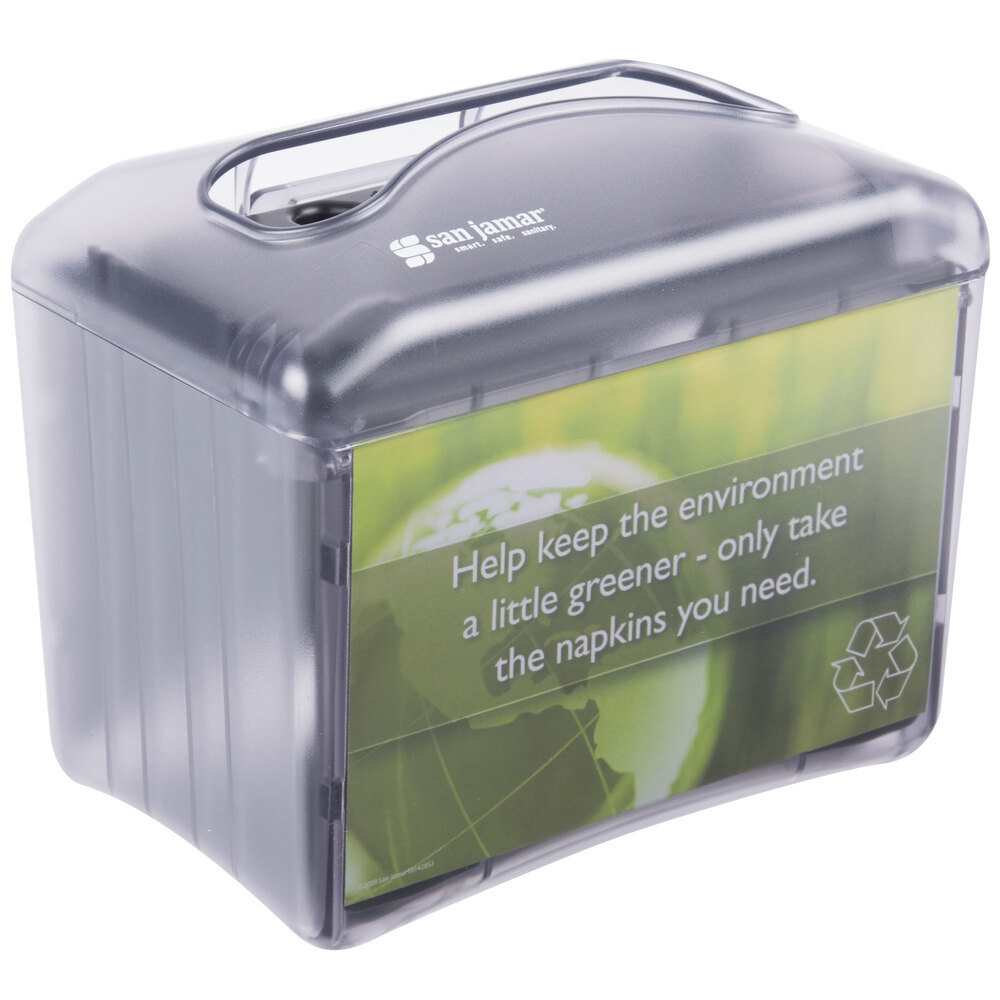 San Jamar H4004TBK Venue Black Pearl Mini Interfold Tabletop Napkin Dispenser