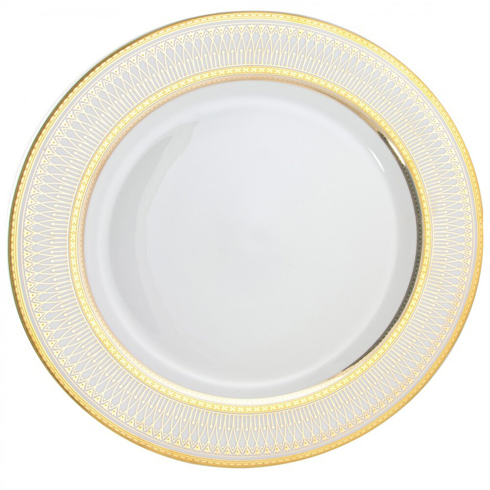 10 Strawberry Street IRIANA-24(GLD) 12" Iriana Gold Porcelain Round Charger Plate - 12/Case