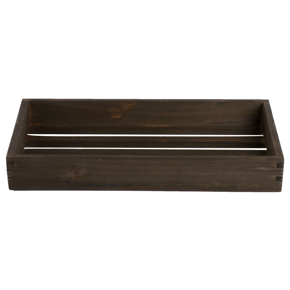 American Metalcraft WCVL 17 3/8" x 9" x 2 3/8" Vintage Large Wood Crate