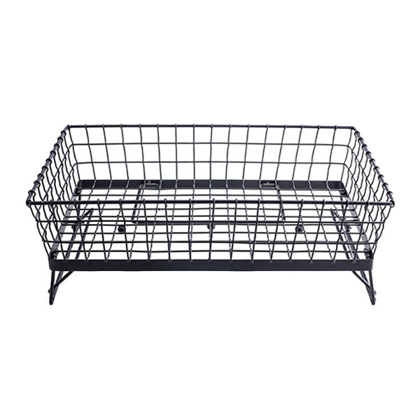 Tablecraft GMT21125 Grand Master Transformer Black Powder Coated Metal Full Size Rectangular Basket - 20 1/2" x 12" x 5"