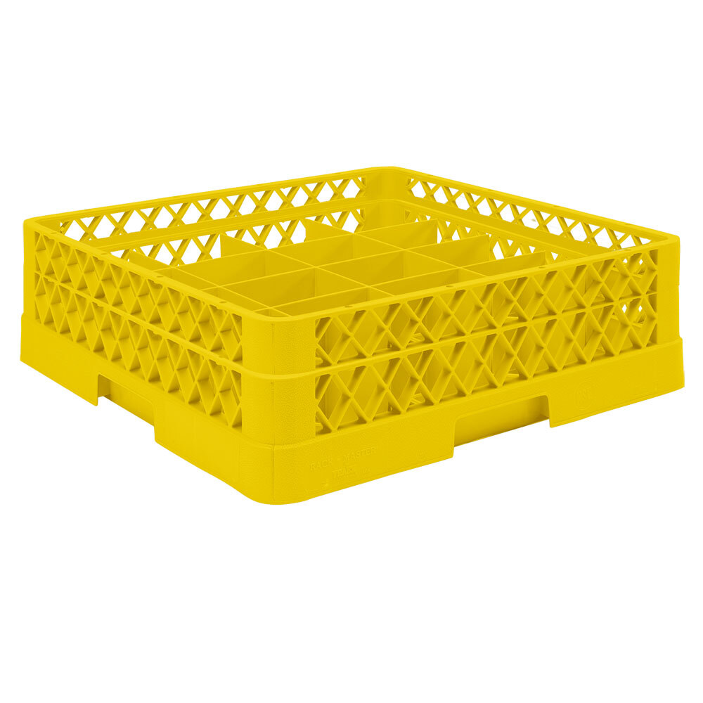 Vollrath TR5A Traex® Full-Size Yellow 20-Compartment 4 13/16" Cup Rack with Open Rack Extender On Top