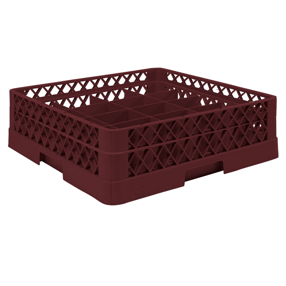 Vollrath TR5A Traex® Full-Size Burgundy 20-Compartment 4 13/16" Cup Rack with Open Rack Extender On Top