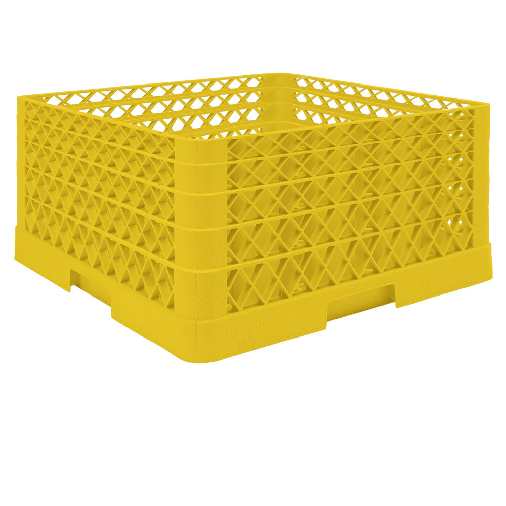 Vollrath TR6BBBA Traex® Full-Size Yellow 25-Compartment 9 7/16" Glass Rack with Open Rack Extender On Top