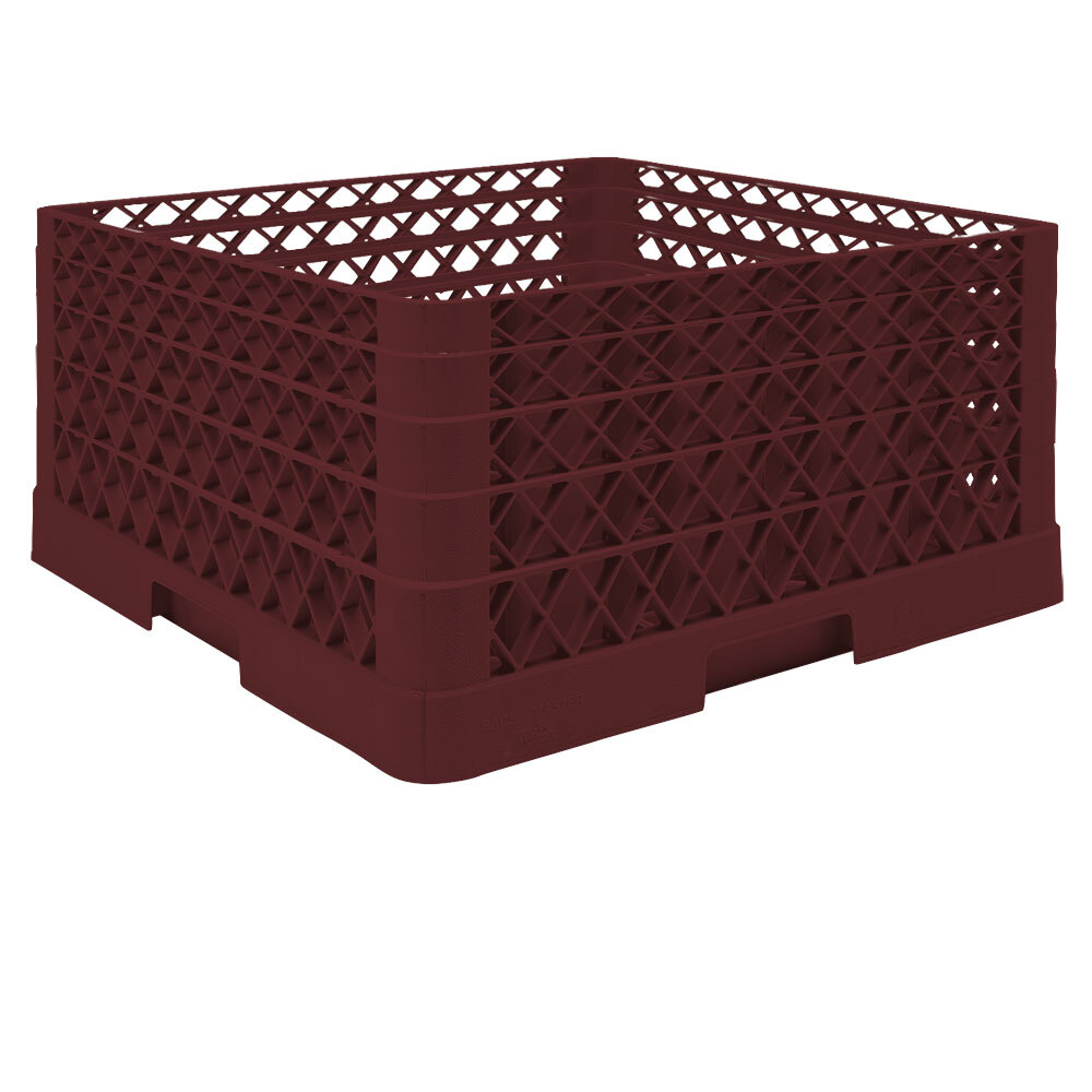 Vollrath TR6BBBA Traex® Full-Size Burgundy 25-Compartment 9 7/16" Glass Rack with Open Rack Extender On Top