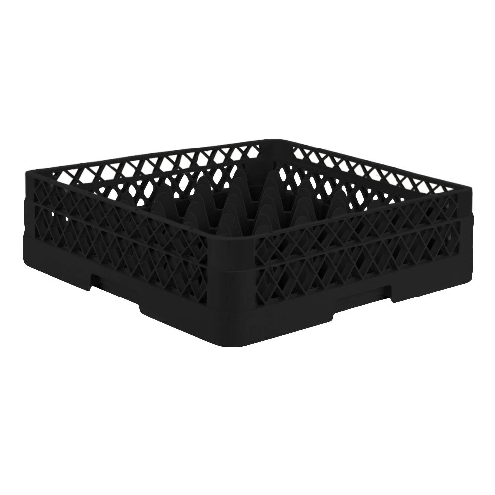 Vollrath TR7A Traex® Full-Size Black 36-Compartment 4 13/16" Glass Rack with Open Rack Extender On Top