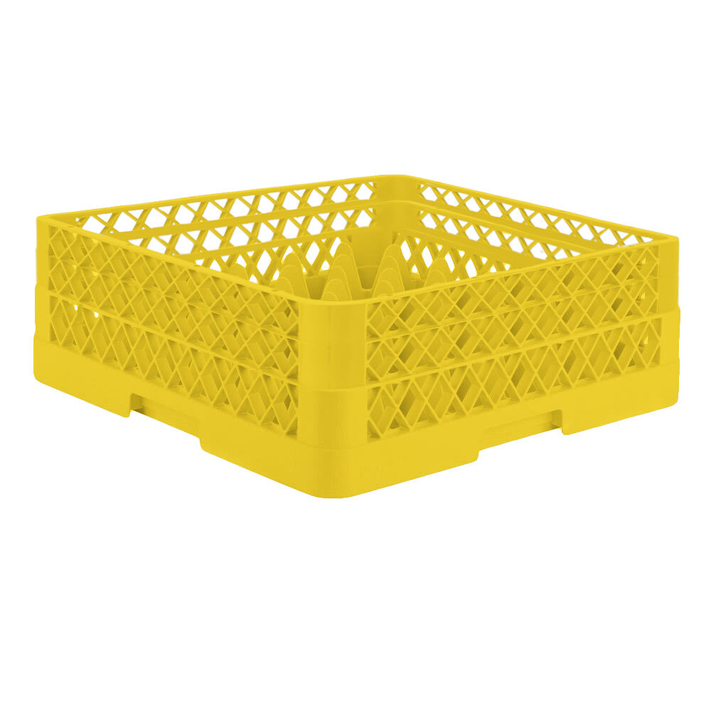Vollrath TR7CA Traex® Full-Size Yellow 36-Compartment 6 3/8" Glass Rack with Open Rack Extender On Top