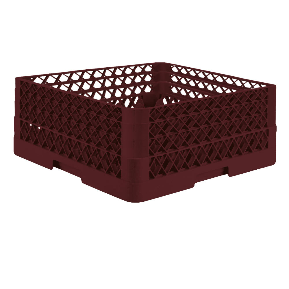 Vollrath TR7CCA Traex® Full-Size Burgundy 36-Compartment 7 7/8" Glass Rack with Open Rack Extender On Top