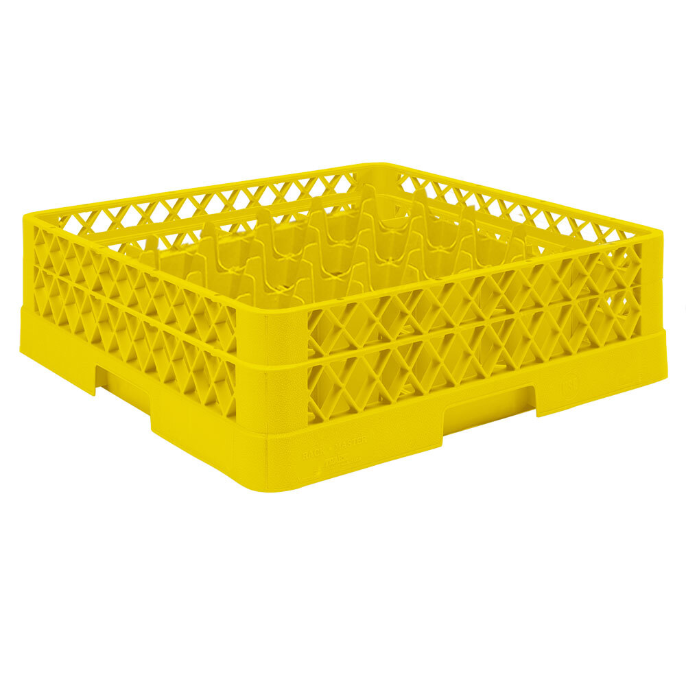Vollrath TR9A Traex® Full-Size Yellow 49-Compartment 4 13/16" Glass Rack with Open Rack Extender On Top