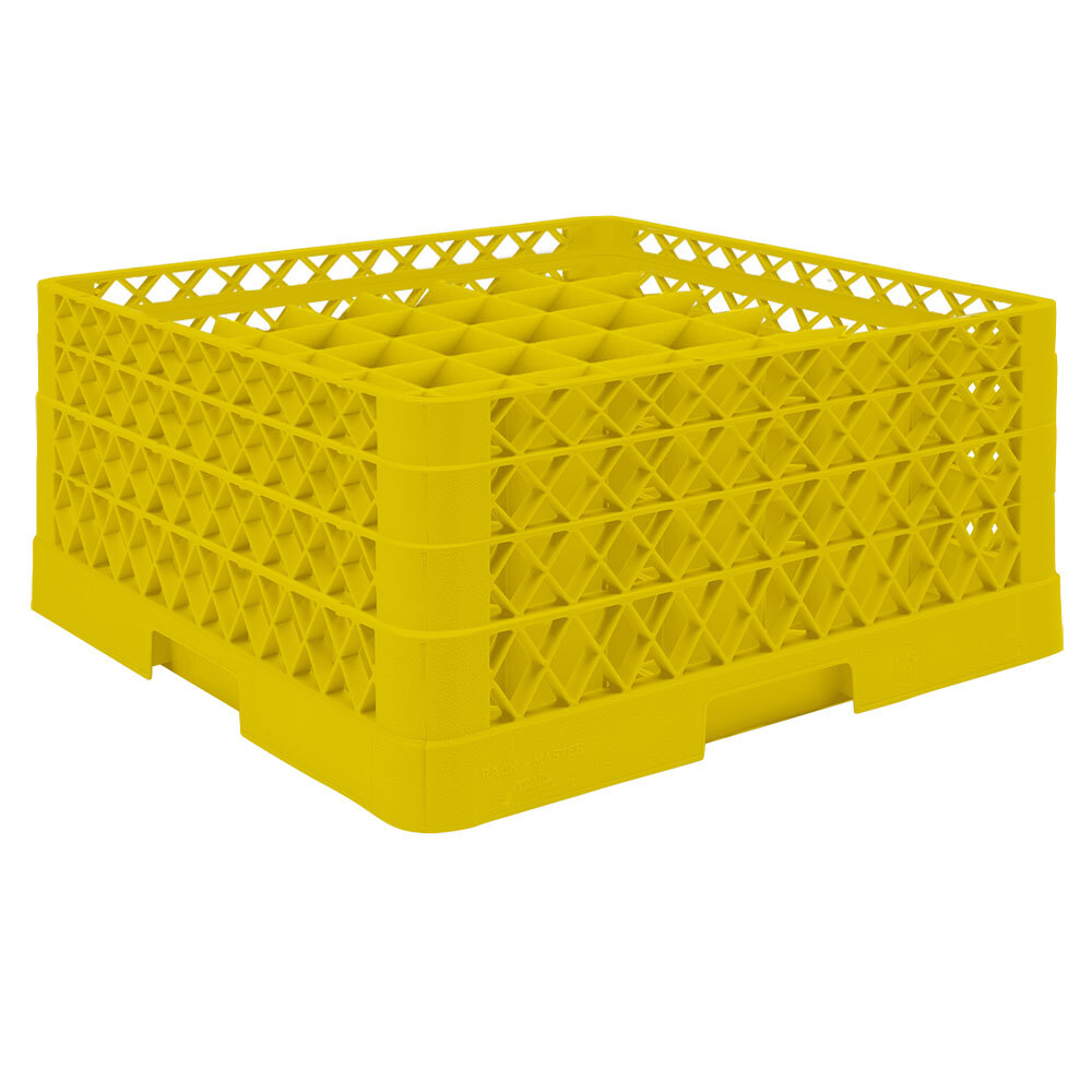 Vollrath TR9EEA Traex® Full-Size Yellow 49-Compartment 7 7/8" Glass Rack with Open Rack Extender On Top