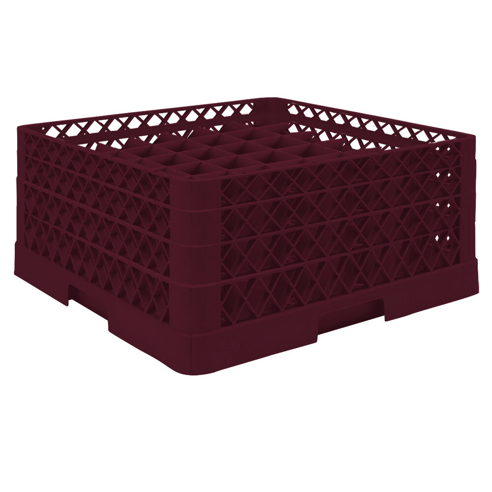 Vollrath TR9EEA Traex® Full-Size Burgundy 49-Compartment 7 7/8" Glass Rack with Open Rack Extender On Top