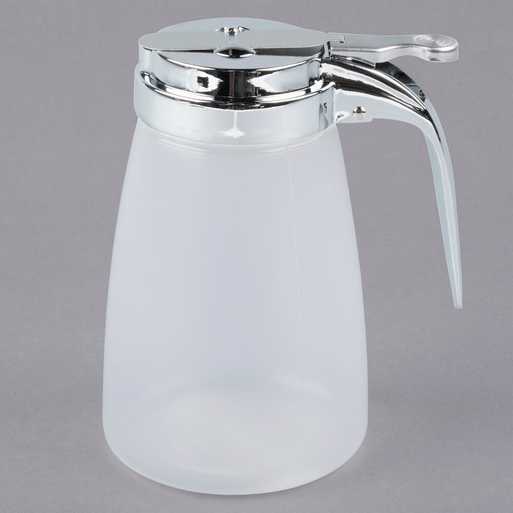 Tablecraft PP10 10 oz. Modern Polypropylene Dispenser with Chrome Plated Metal Top - 12/Pack