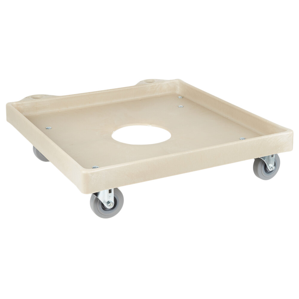 Vollrath 52290 Signature Tan Plastic Rack Dolly Base (No Handle) - 20" x 20"