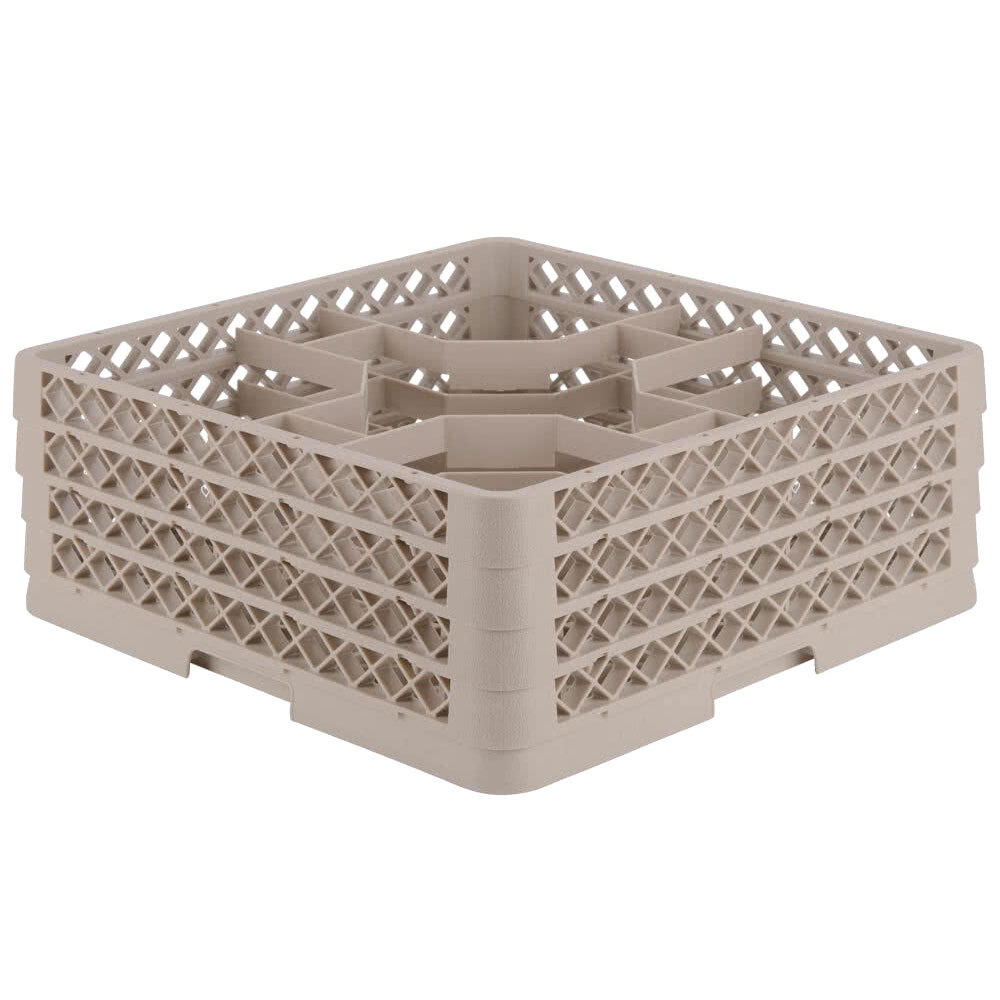 Vollrath TR13HHH Traex® Rack Max Full-Size Beige 30-Compartment 5 1/8" Glass Rack