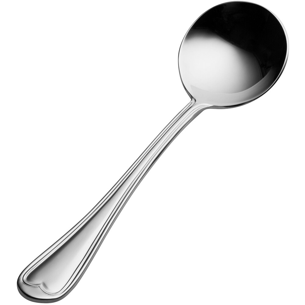 Bon Chef S601 Victoria 6 1/8" 18/10 Stainless Steel Bouillon Spoon - 12/Case