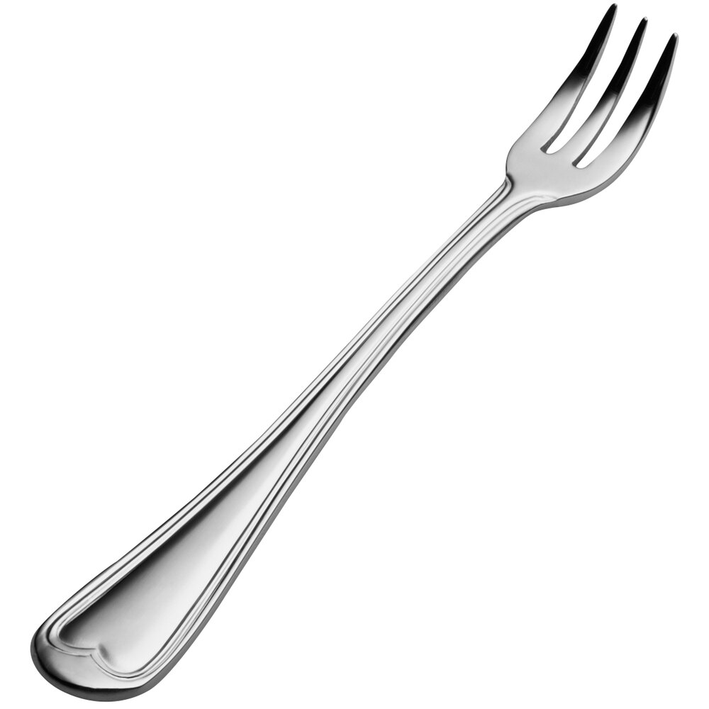 Bon Chef S608 Victoria 5 5/8" 18/10 Stainless Steel Oyster / Cocktail Fork - 12/Case