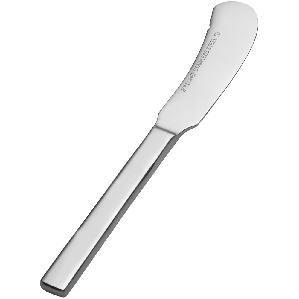 Bon Chef S3813 Milan 6 5/8" 13/0 Stainless Steel Extra Heavy Butter Knife - 12/Case