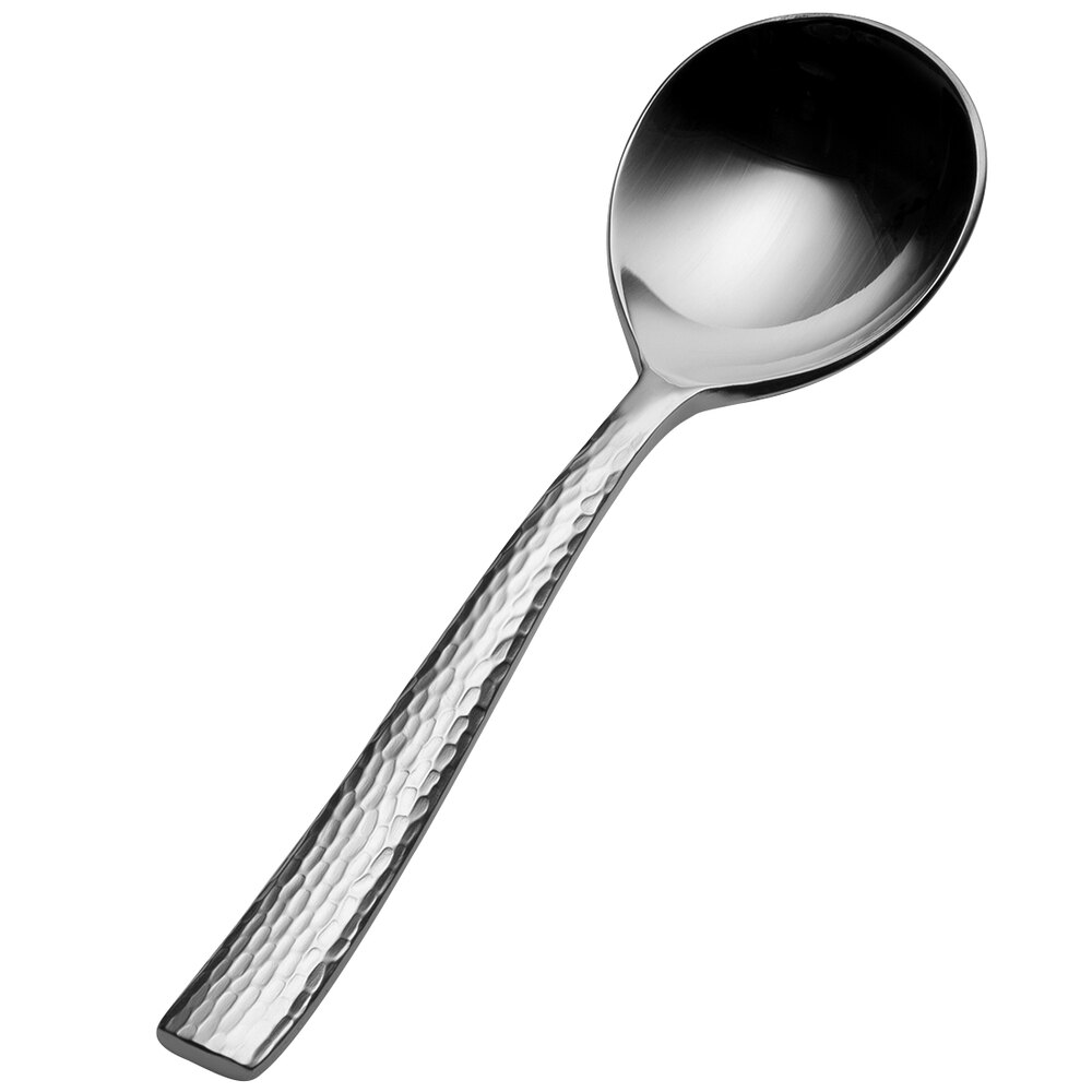 Bon Chef S3901 Scarlett 6 3/8" 18/10 Stainless Steel Extra Heavy Bouillon Spoon - 12/Case