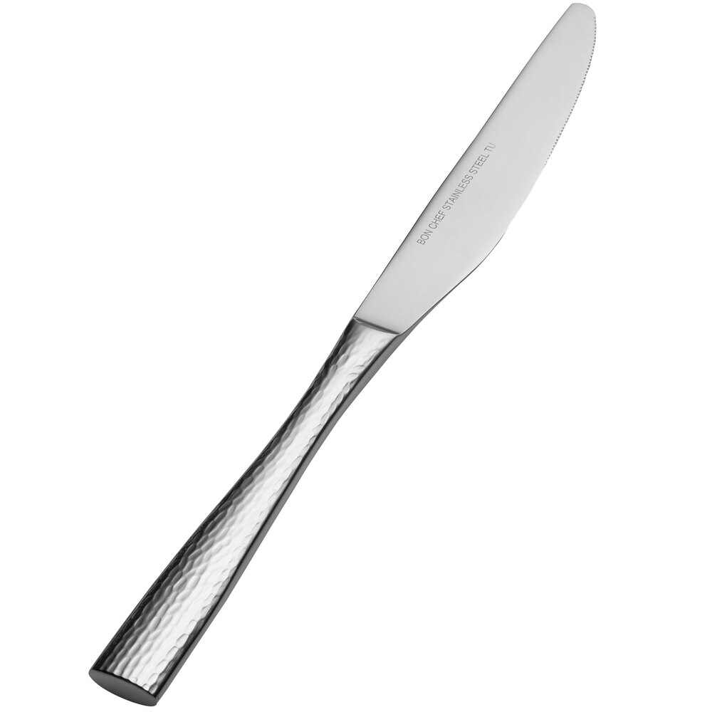 Bon Chef S3911 Scarlett 9" 13/0 Stainless Steel Extra Heavy Solid Handle Dinner Knife - 12/Case
