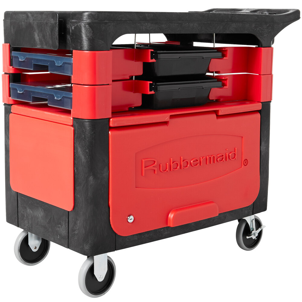 Rubbermaid® FG618088BLA TradeMaster 38" x 19 3/16" Black Trades Cart with Locking Cabinet