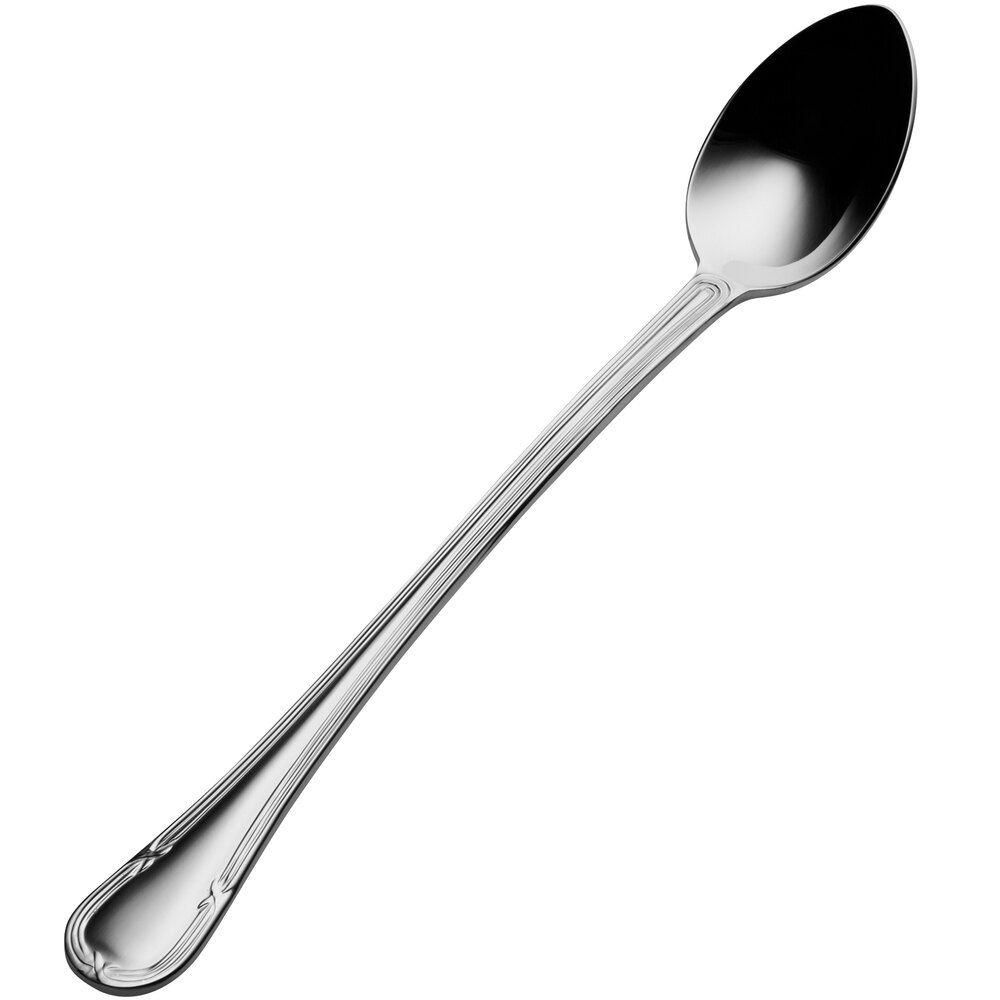 Bon Chef S802 Florence 7 11/16" 18/10 Stainless Steel Iced Tea Spoon - 12/Case