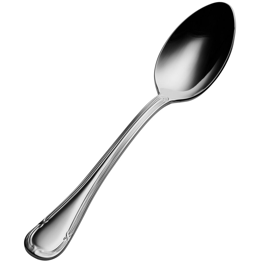 Bon Chef S803 Florence 7 1/4" 18/10 Stainless Steel Soup / Dessert Spoon - 12/Case