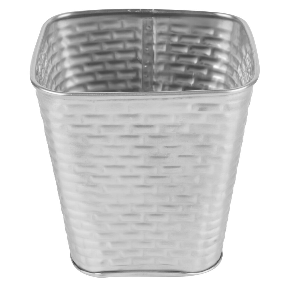 Tablecraft GTSS4 Brickhouse Collection 20 oz. Stainless Steel Square Fry Cup