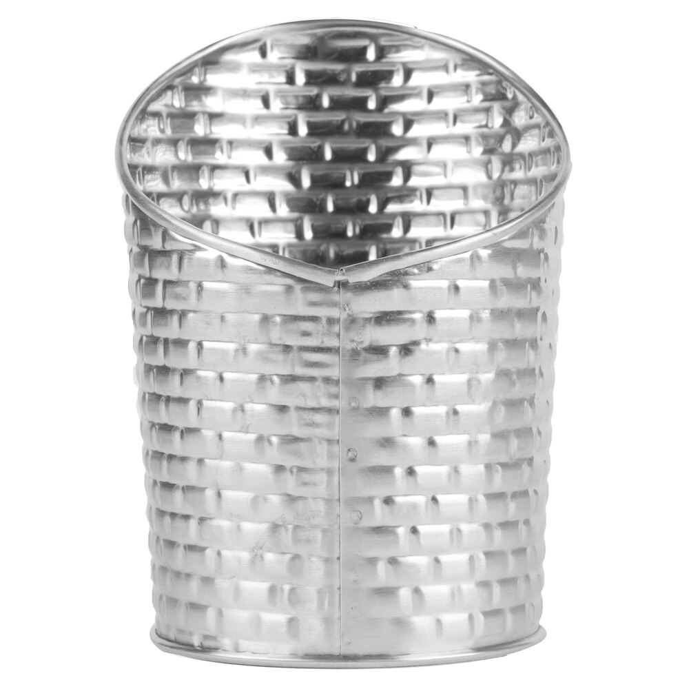 Tablecraft GTSS28 Brickhouse Collection 9.5 oz. Stainless Steel Round Fry Cup