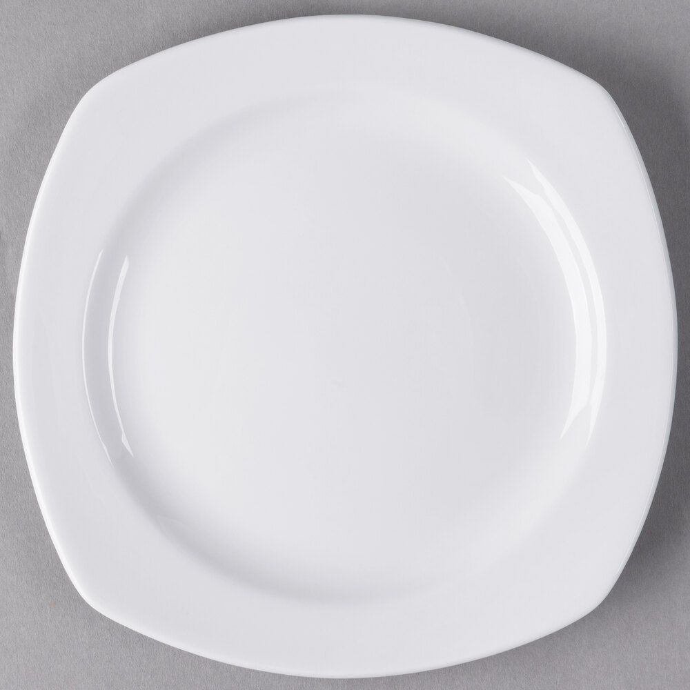 Libbey Slenda 7 1/4" Square Royal Rideau White Porcelain Plate - 36/Case