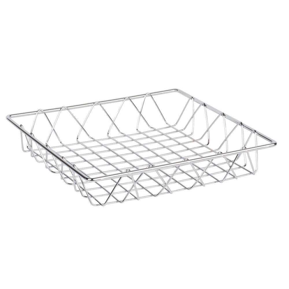Clipper Mill by G.E.T. WB-104C Chrome Plated Iron Square Wire Basket - 12" x 12" x 2"