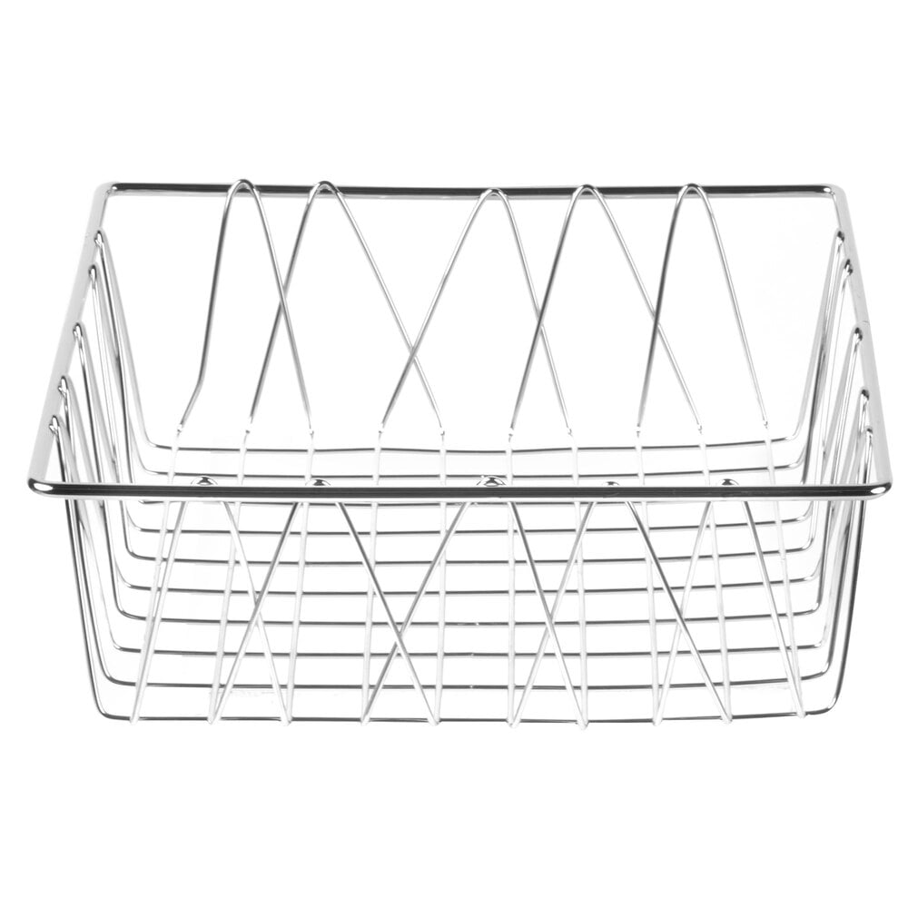Clipper Mill by G.E.T. WB-106C Chrome Plated Iron Square Wire Basket - 12" x 12" x 4"