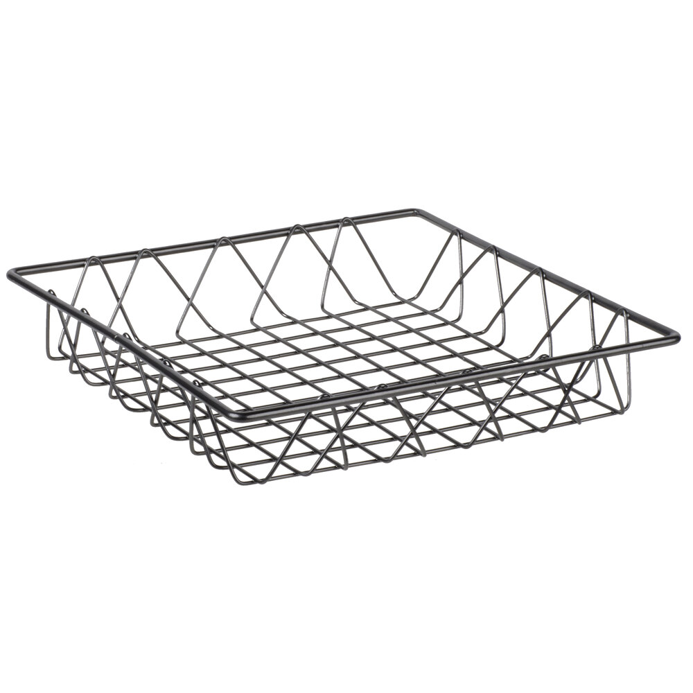 Clipper Mill by G.E.T. IR-911 Gray Powder Coated Square Wire Basket - 12" x 12" x 2"