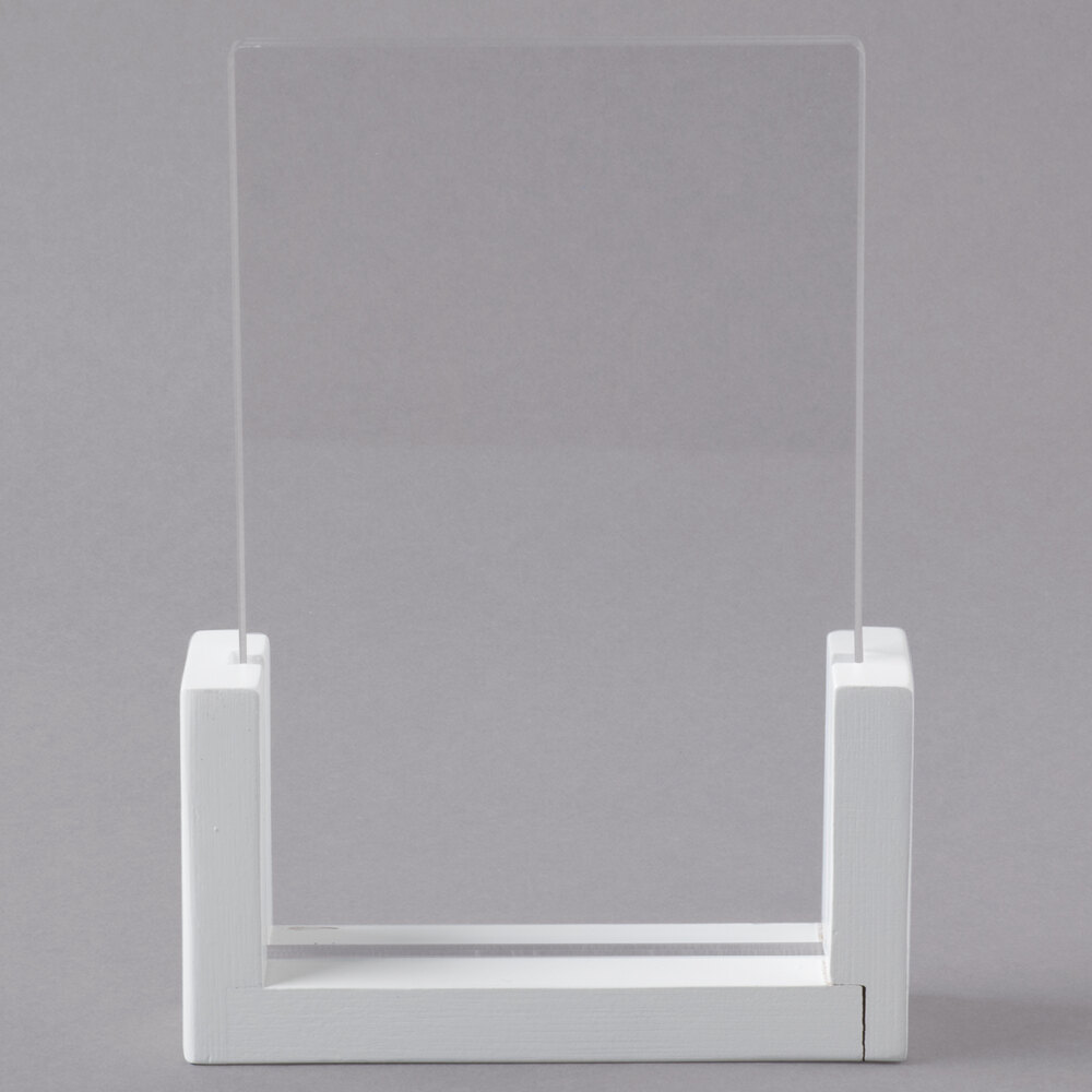 Cal-Mil 1510-46-15 White U-Frame Tabletop Card Holder - 4" x 1 1/2" x 6"