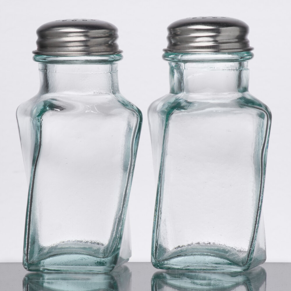 Tablecraft 6625 3 oz. Recycled Green Tint Glass Salt and Pepper Shaker - 24/Case