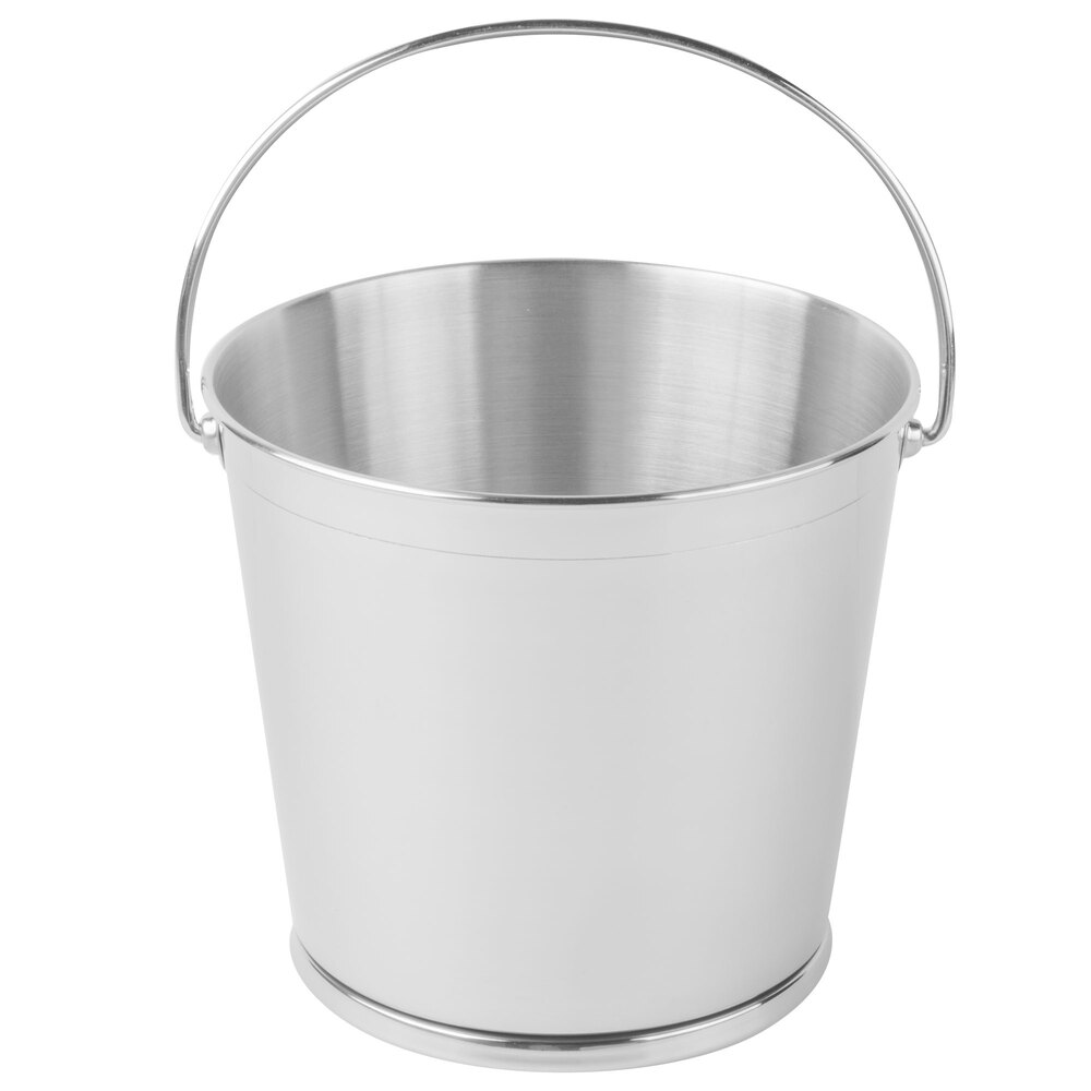 Clipper Mill by G.E.T. 4-80824 8" Round 18/8 Stainless Steel Serving Bucket / Pail with Handle