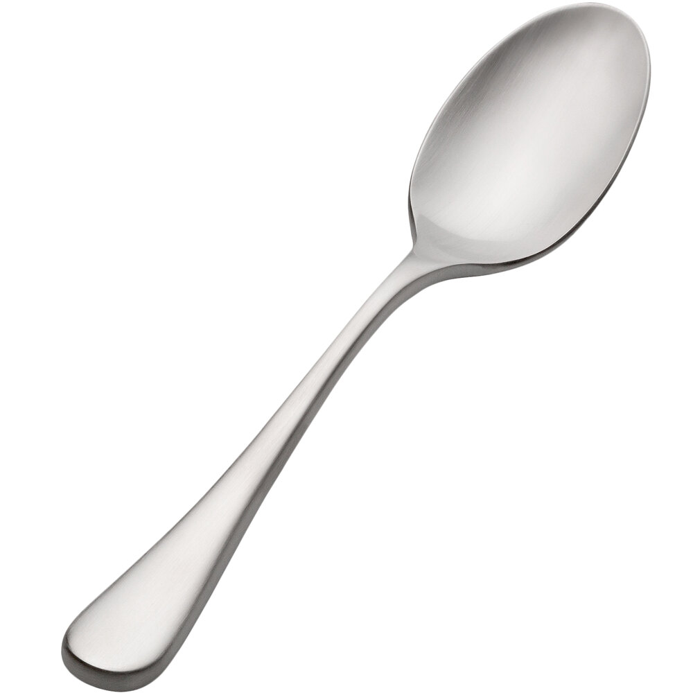 Bon Chef S4100 Como Satin Finish 6 3/8" 18/10 Extra Heavy Weight Stainless Steel Teaspoon - 12/Case