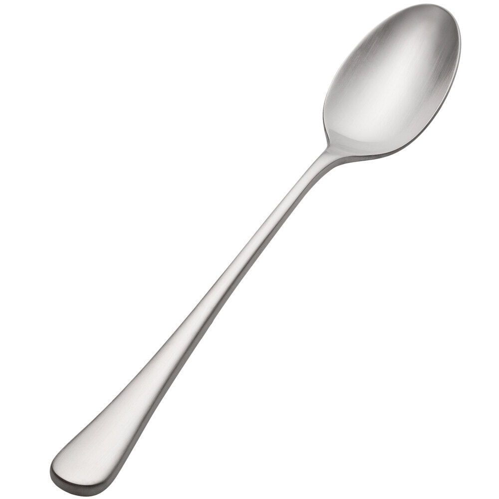 Bon Chef S4102 Como Satin Finish 7 7/8" 18/10 Extra Heavy Weight Stainless Steel Iced Tea Spoon - 12/Case