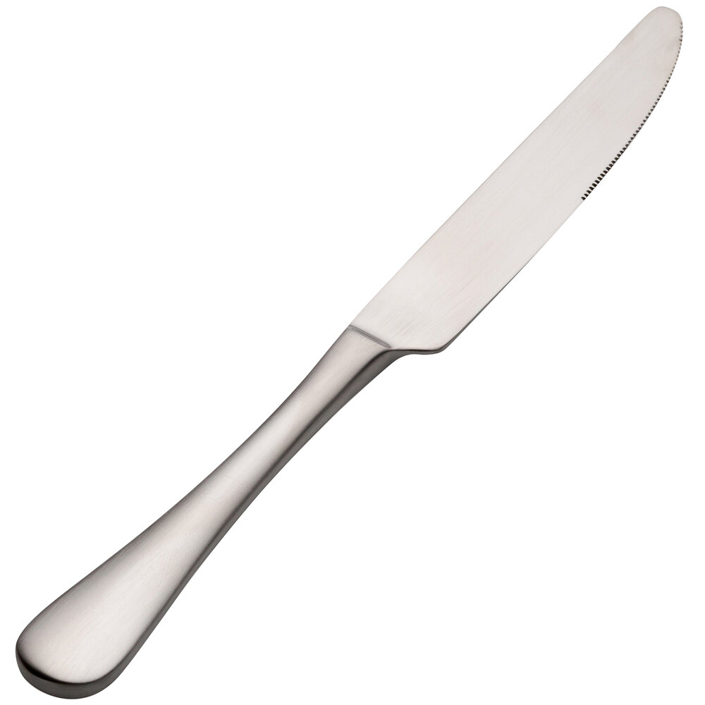 Bon Chef S4111 Como Satin Finish 9 1/8" 13/0 Stainless Steel Dinner Knife - 12/Case