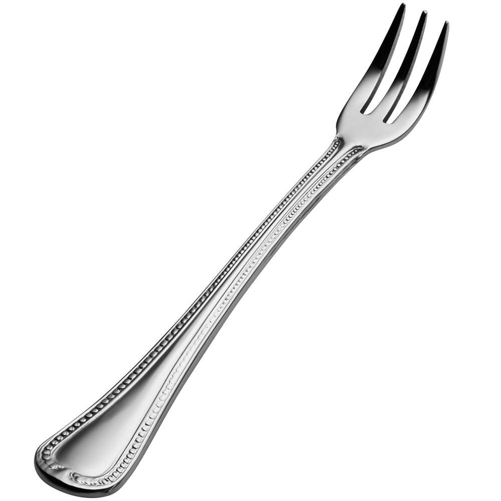 Bon Chef S708 Bolero 5 11/16" 18/10 Extra Heavy Weight Stainless Steel Oyster/Cocktail Fork - 12/Case